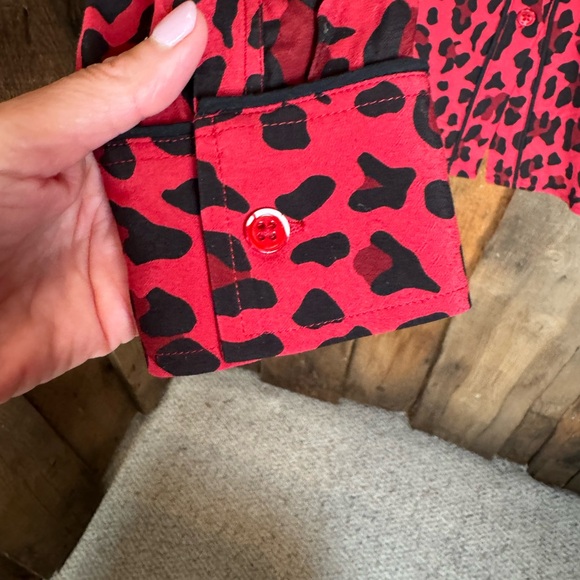 Rails Lillian Red Leopard Blouse - size XSmall - Picture 12 of 12
